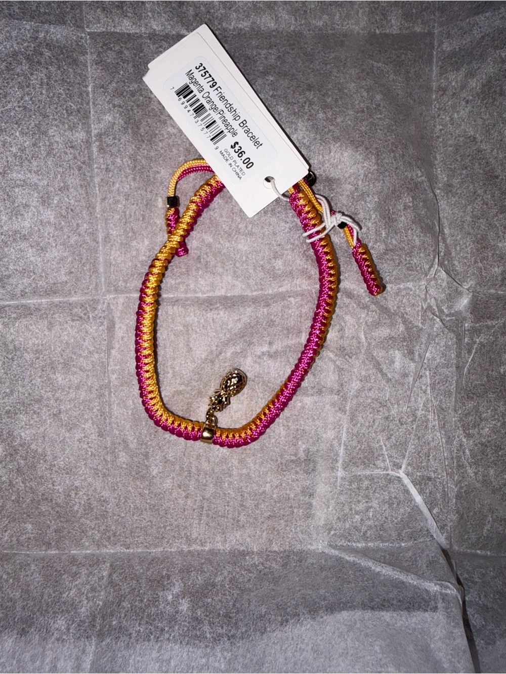 Spartina 449 Magenta Orange Pineapple friendship bracelet